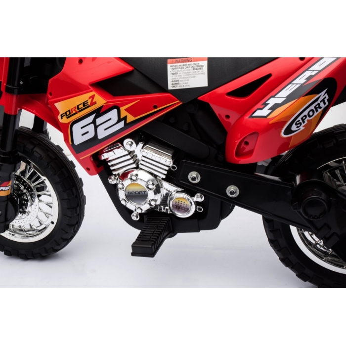 Motocicleta electrica Cross BDM0912 cu 2 roti ajutatoare 105x50x72 cm rosu - 2