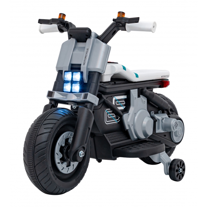 Motocicleta electrica Future QLS-805 cu 2 roti ajutatoare 88x46x56 cm alb - 3