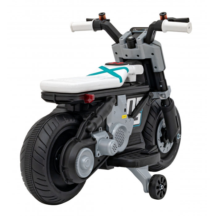 Motocicleta electrica Future QLS-805 cu 2 roti ajutatoare 88x46x56 cm alb - 5