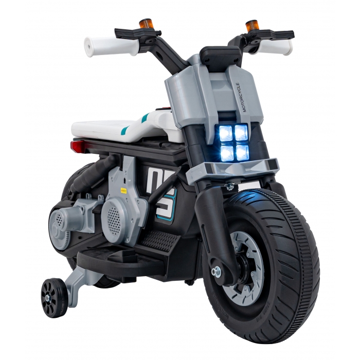 Motocicleta electrica Future QLS-805 cu 2 roti ajutatoare 88x46x56 cm alb - 8