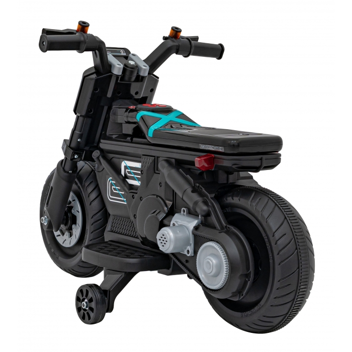 Motocicleta electrica Future QLS-805 cu 2 roti ajutatoare 88x46x56 cm negru - 1