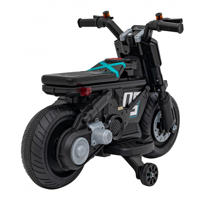 Motocicleta electrica Future QLS-805 cu 2 roti ajutatoare 88x46x56 cm negru - 2