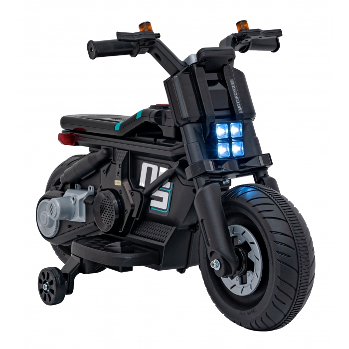 Motocicleta electrica Future QLS-805 cu 2 roti ajutatoare 88x46x56 cm negru - 3