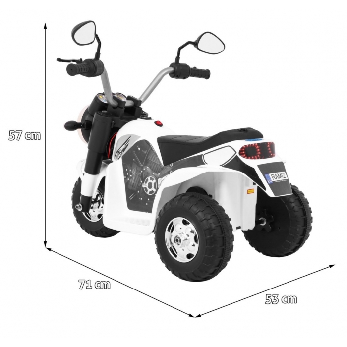 Motocicleta electrica MiniBike 71x53x57 cm alb - 1