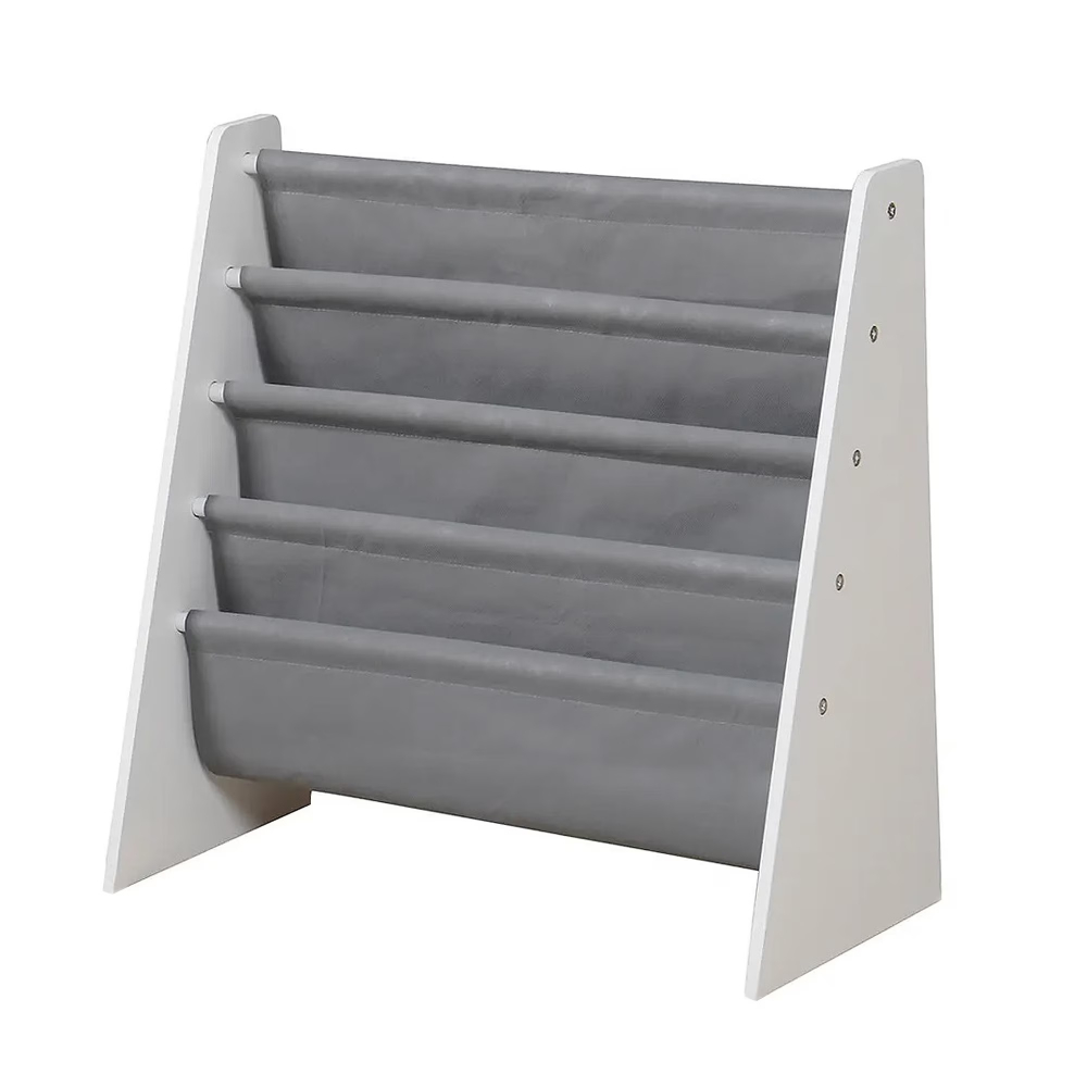 Organizator cu rafturi pentru carti si reviste Ginger Home WhiteGrey