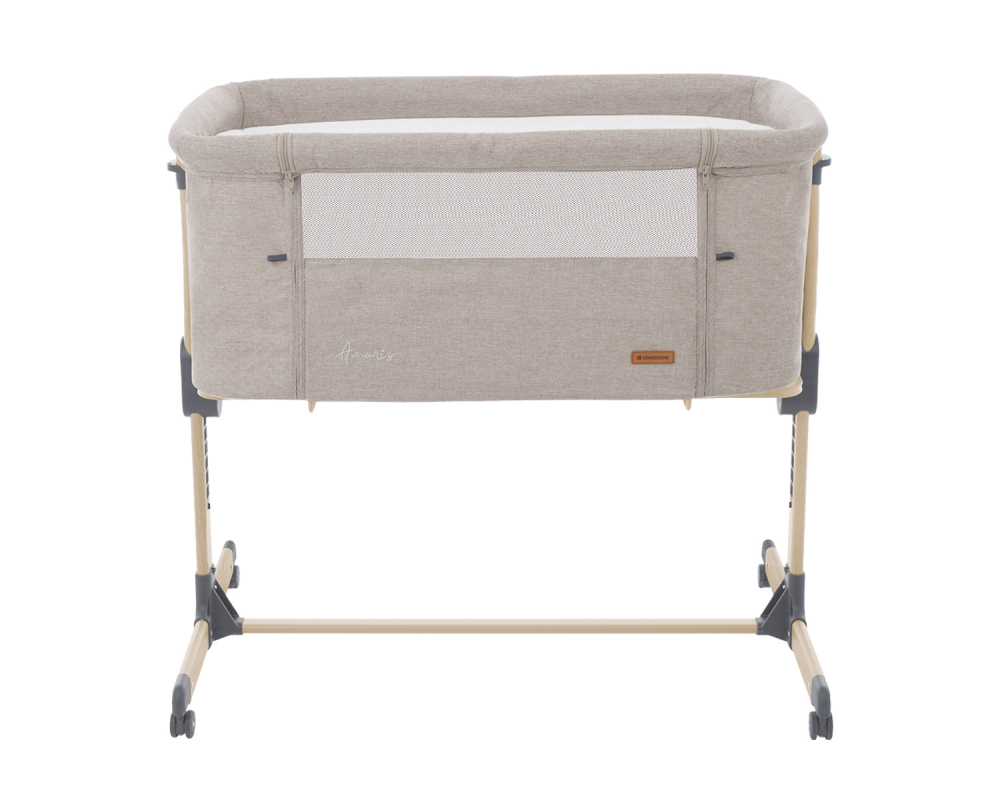 Patut Co-Sleeper cu roti si inaltime reglabila KikkaBoo Amaris Beige - 2