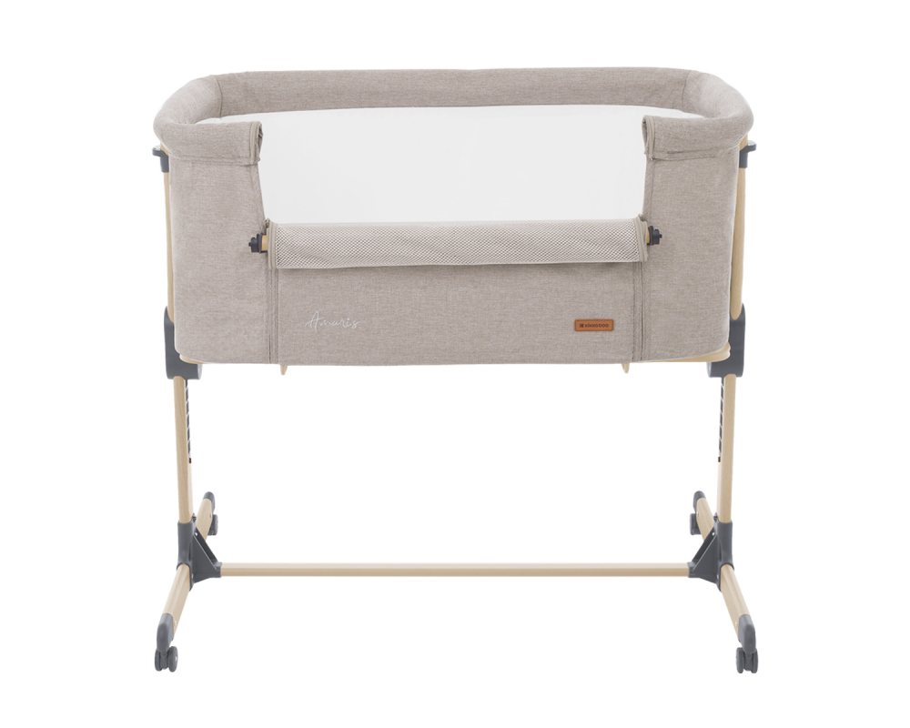 Patut Co-Sleeper cu roti si inaltime reglabila KikkaBoo Amaris Beige - 3 | YEO