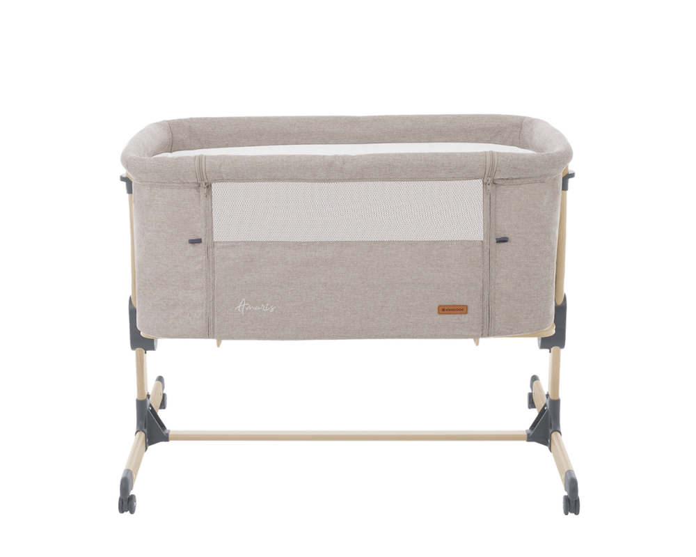 Patut Co-Sleeper cu roti si inaltime reglabila KikkaBoo Amaris Beige - 5