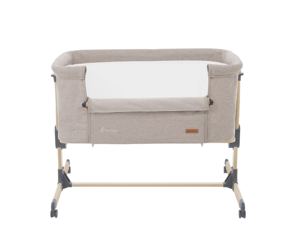 Patut Co-Sleeper cu roti si inaltime reglabila KikkaBoo Amaris Beige - 6