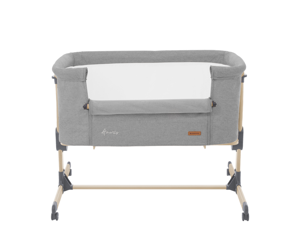 Patut Co-Sleeper cu roti si inaltime reglabila KikkaBoo Amaris Light Grey - 9