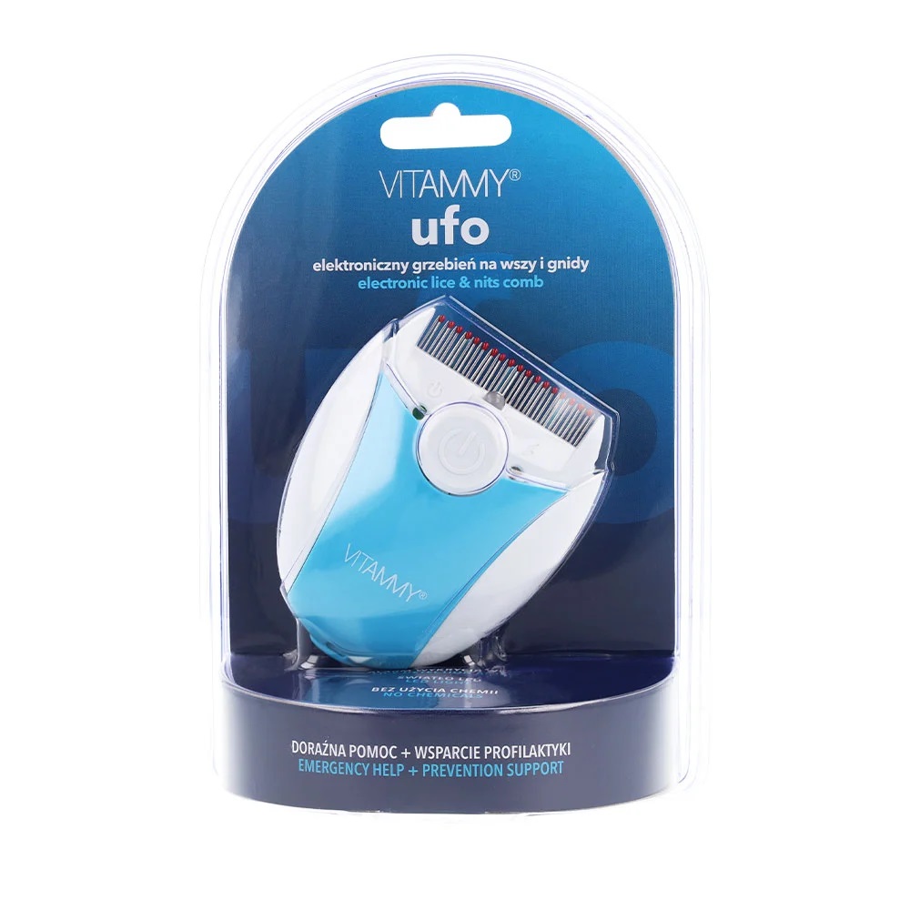 Pieptene electric cu LED Vitammy Ufo exterminator de paduchi albastru - 2 | YEO