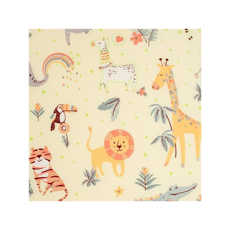 Saltea patut bebe New Baby Zoo din spuma cu husa detasabila 120x60x5 cm multicolor