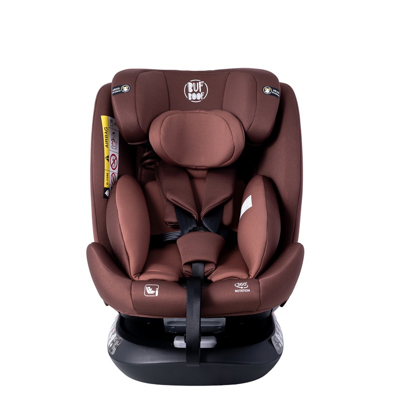 Scaun auto Deluxe Buf Boof i-Size cu isofix rotativ 360 grade 40-150 cm Saphir Coffee - 3