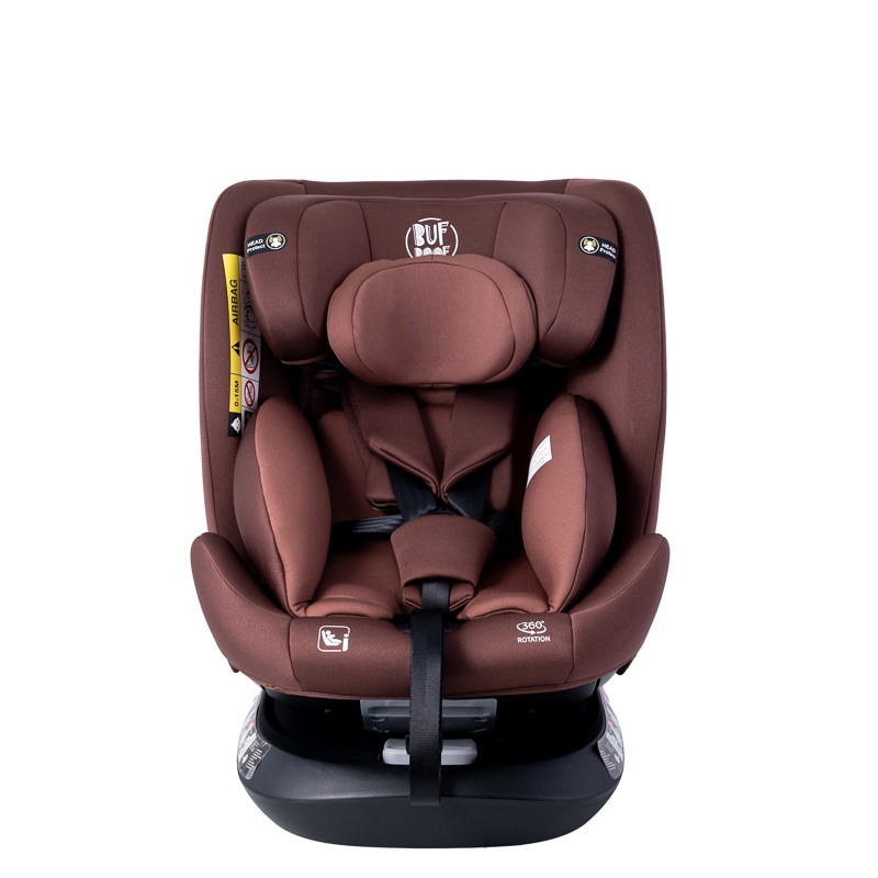 Scaun auto Deluxe Buf Boof i-Size cu isofix rotativ 360 grade 40-150 cm Saphir Coffee - 4