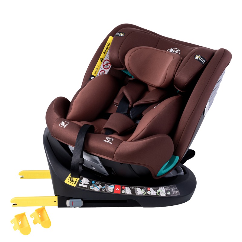 Scaun auto Deluxe Buf Boof i-Size cu isofix rotativ 360 grade 40-150 cm Saphir Coffee - 6