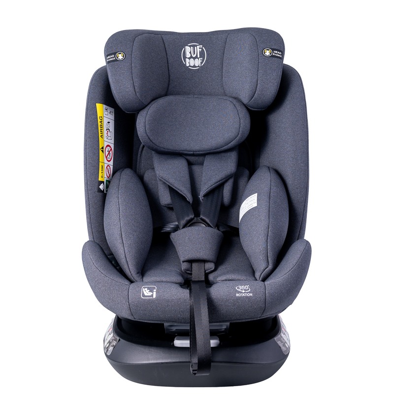 Scaun auto Deluxe Buf Boof i-Size cu isofix rotativ 360 grade 40-150 cm Saphir Grey - 2