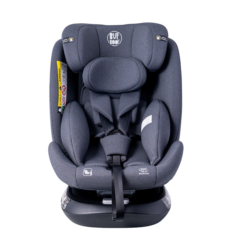 Scaun auto Deluxe Buf Boof i-Size cu isofix rotativ 360 grade 40-150 cm Saphir Grey - 4