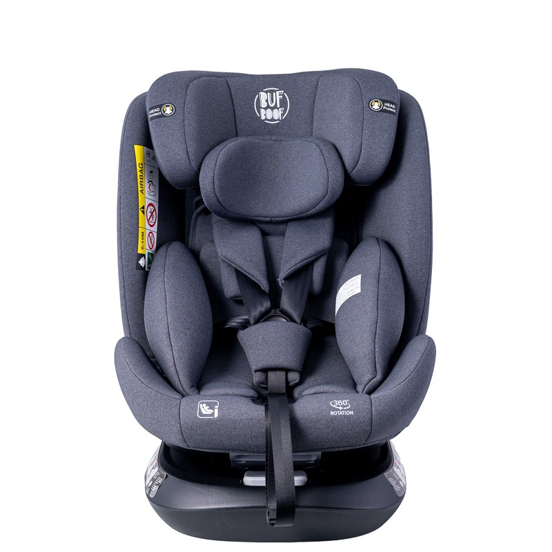 Scaun auto Deluxe Buf Boof i-Size cu isofix rotativ 360 grade 40-150 cm Saphir Grey - 5