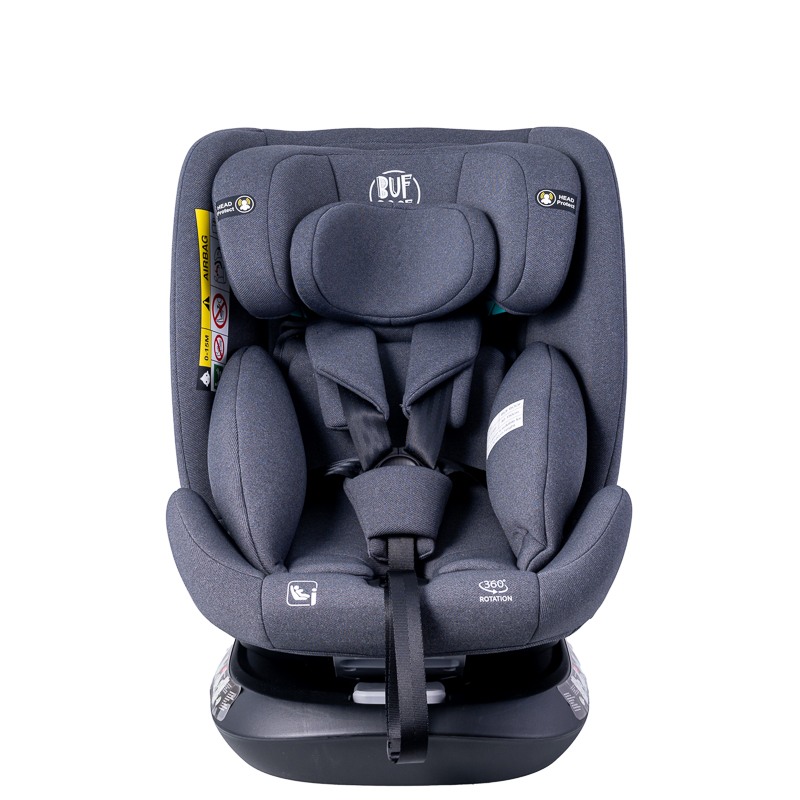 Scaun auto Deluxe Buf Boof i-Size cu isofix rotativ 360 grade 40-150 cm Saphir Grey - 6