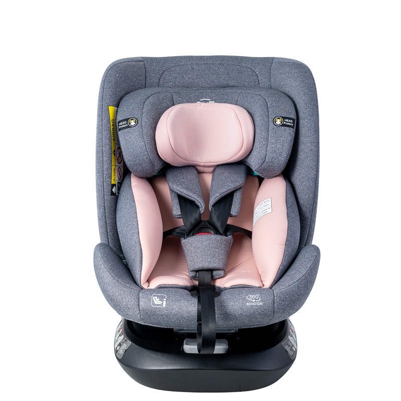 Scaun auto Deluxe Buf Boof i-Size cu isofix rotativ 360 grade 40-150 cm Saphir Pink