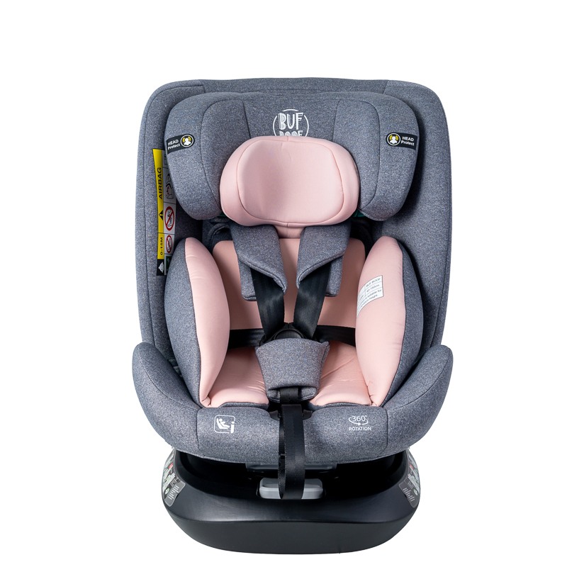 Scaun auto Deluxe Buf Boof i-Size cu isofix rotativ 360 grade 40-150 cm Saphir Pink - 2