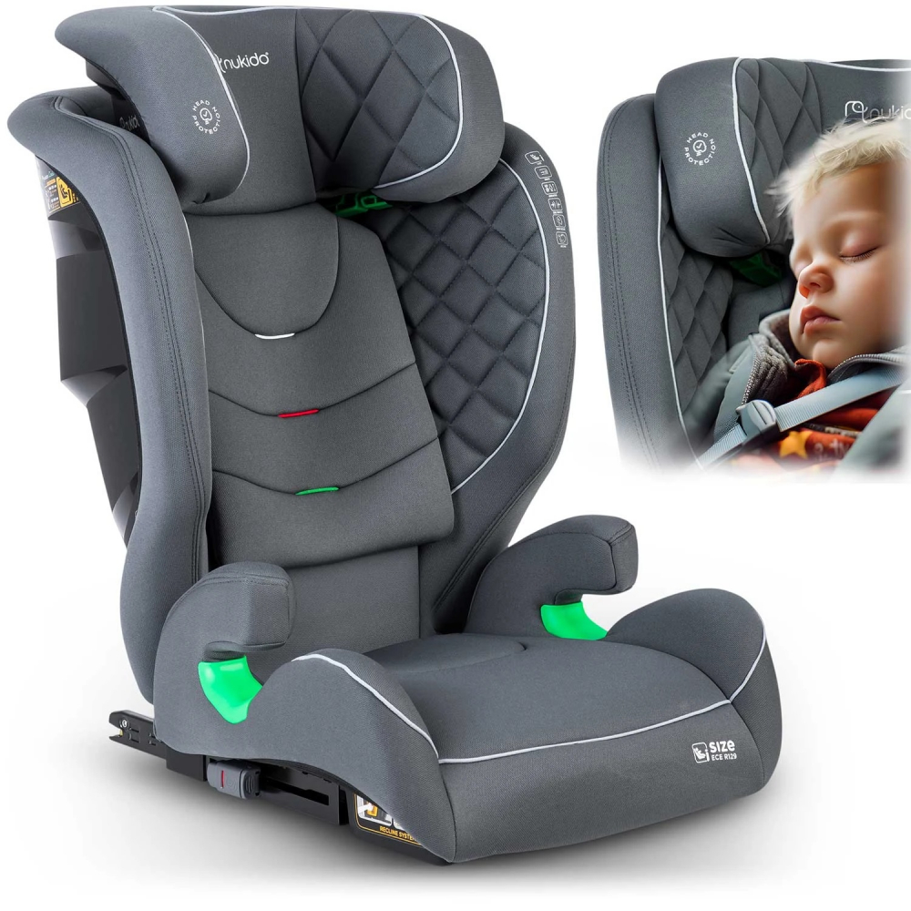 Scaun auto 15-36 kg cu isofix Nukido I-SIZE 100-150 cm Louis Gri