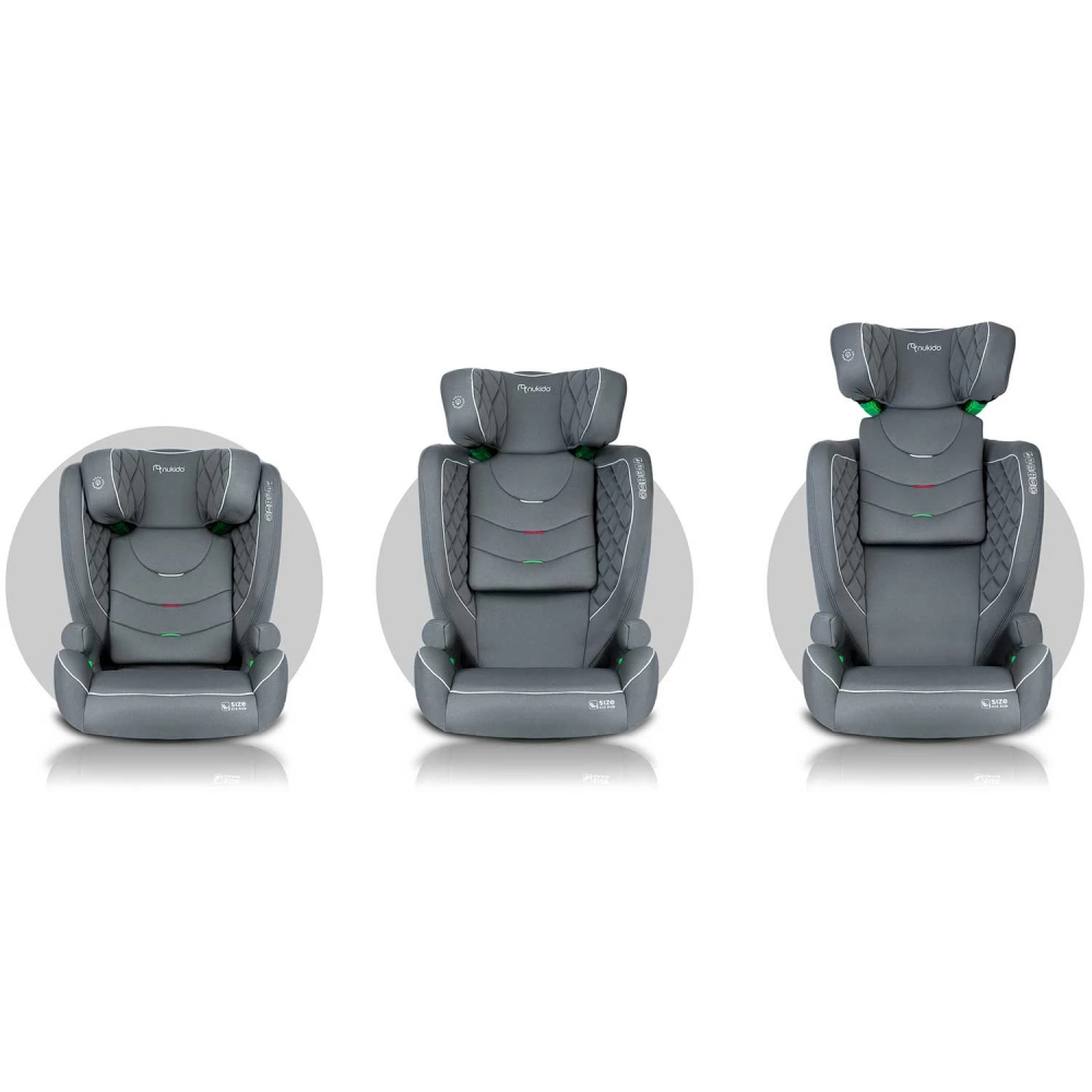 Scaun auto 15-36 kg cu isofix Nukido I-SIZE 100-150 cm Louis Gri - 1