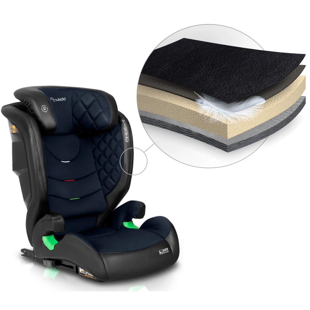 Scaun auto 15-36 kg cu isofix Nukido I-SIZE 100-150 cm Louis NegruBleumarin