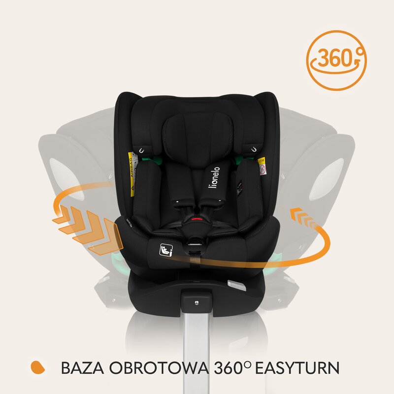 Scaun auto Lionelo Braam Air i-Size 0-36 kg 40-150 cm cu isofix gri - 6