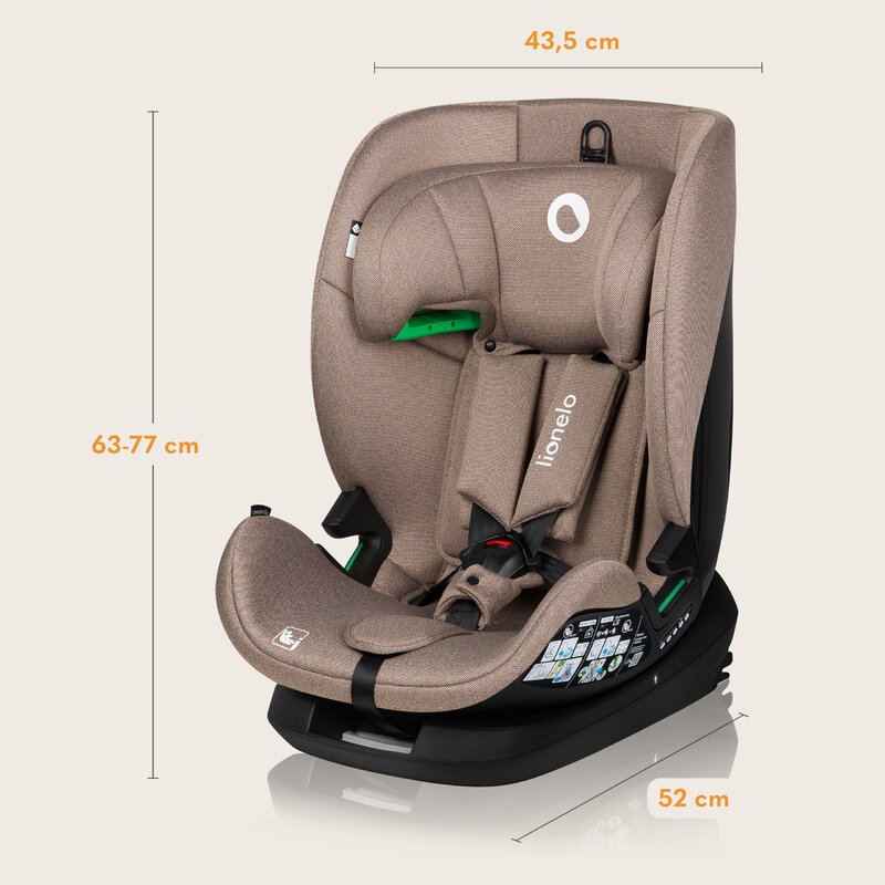 Scaun auto Lionelo Lavender I-size Isofix cu centura TopTether bej - 1