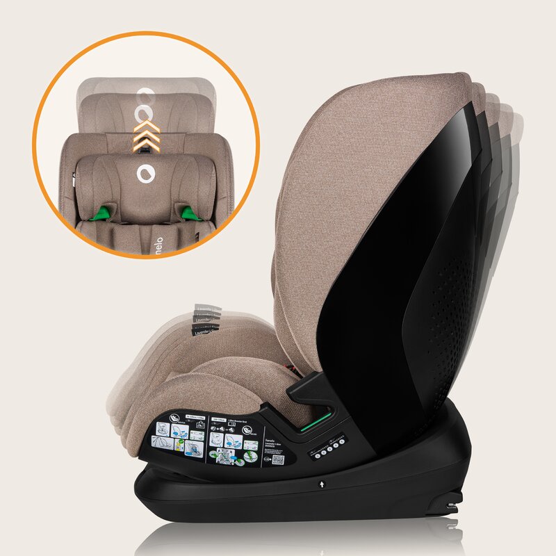 Scaun auto Lionelo Lavender I-size Isofix cu centura TopTether bej - 4