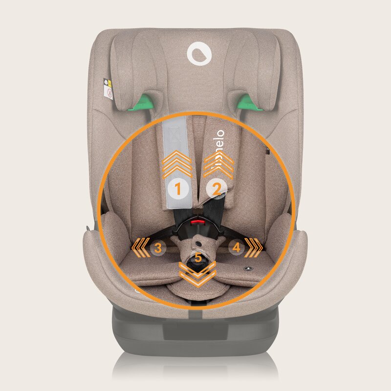 Scaun auto Lionelo Lavender I-size Isofix cu centura TopTether bej - 7