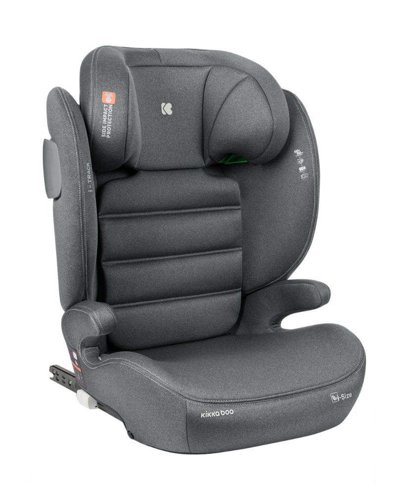 Scaun auto cu isofix KikkaBoo 100-150 cm i-Track i-SIZE Dark Grey - 4