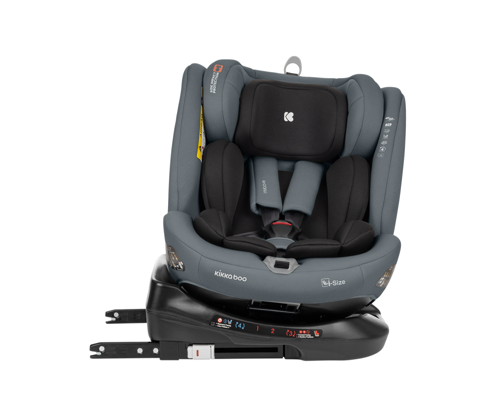 Scaun auto cu isofix KikkaBoo 40-150 cm i-Moove i-SIZE Dark Grey - 9