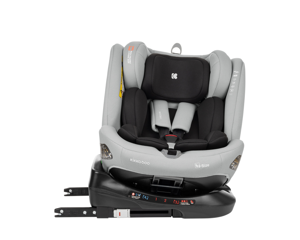 Scaun auto cu isofix KikkaBoo 40-150 cm i-Moove i-SIZE Light Grey - 2 | YEO