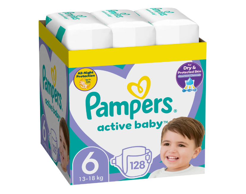 Scutece Pampers Active Baby XXL Box marimea 6 13 -18 kg 128 buc