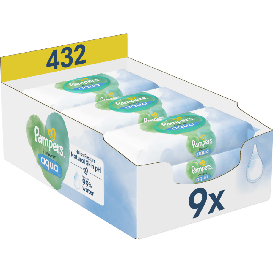 Servetele umede Pampers Harmonie Aqua 9 pachete x 48 - 8