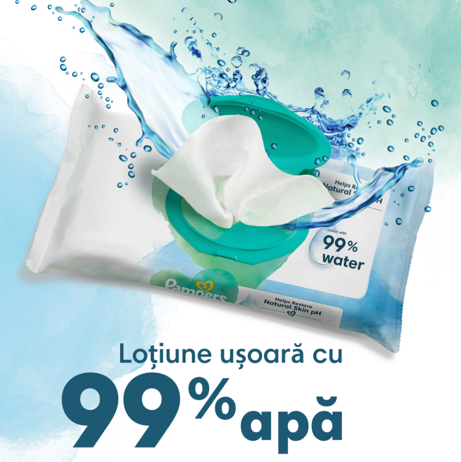 Servetele umede Pampers Harmonie Aqua 9 pachete x 48 - 2 | YEO