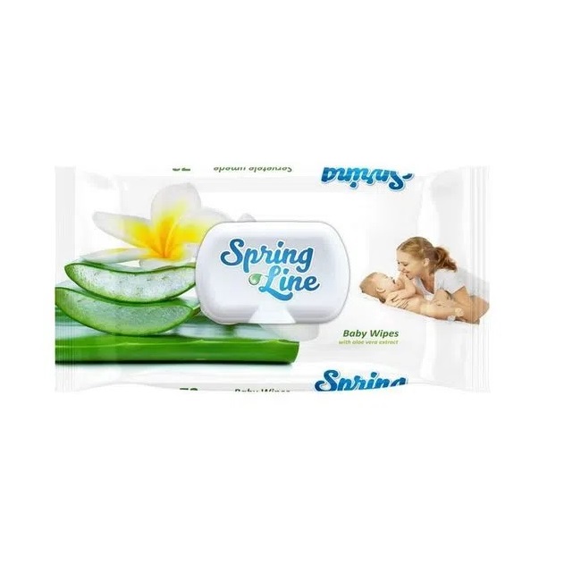 Servetele umede cu extract de Aloe Vera Spring Line Pop Up 72 bucati in cutie cu capac - 1