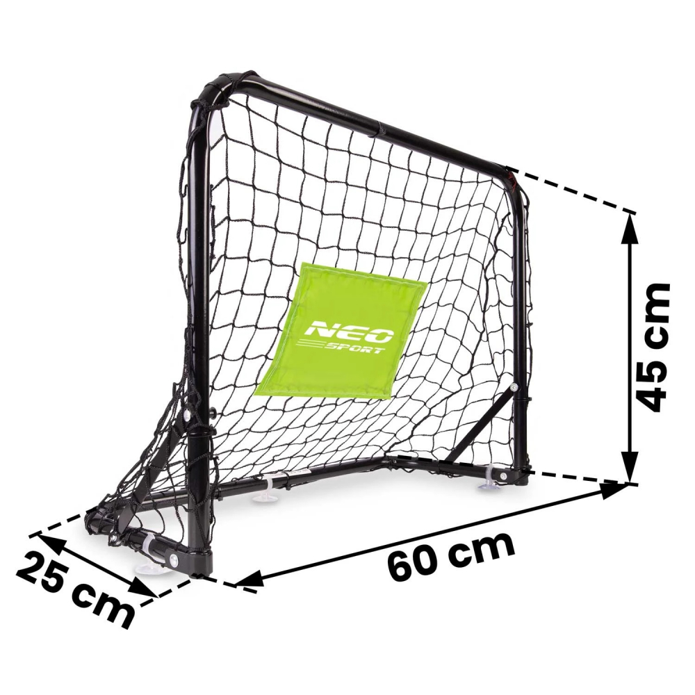 Set 2 porti de fotbal din plasa si mingie inclusa Neo Sport - 5