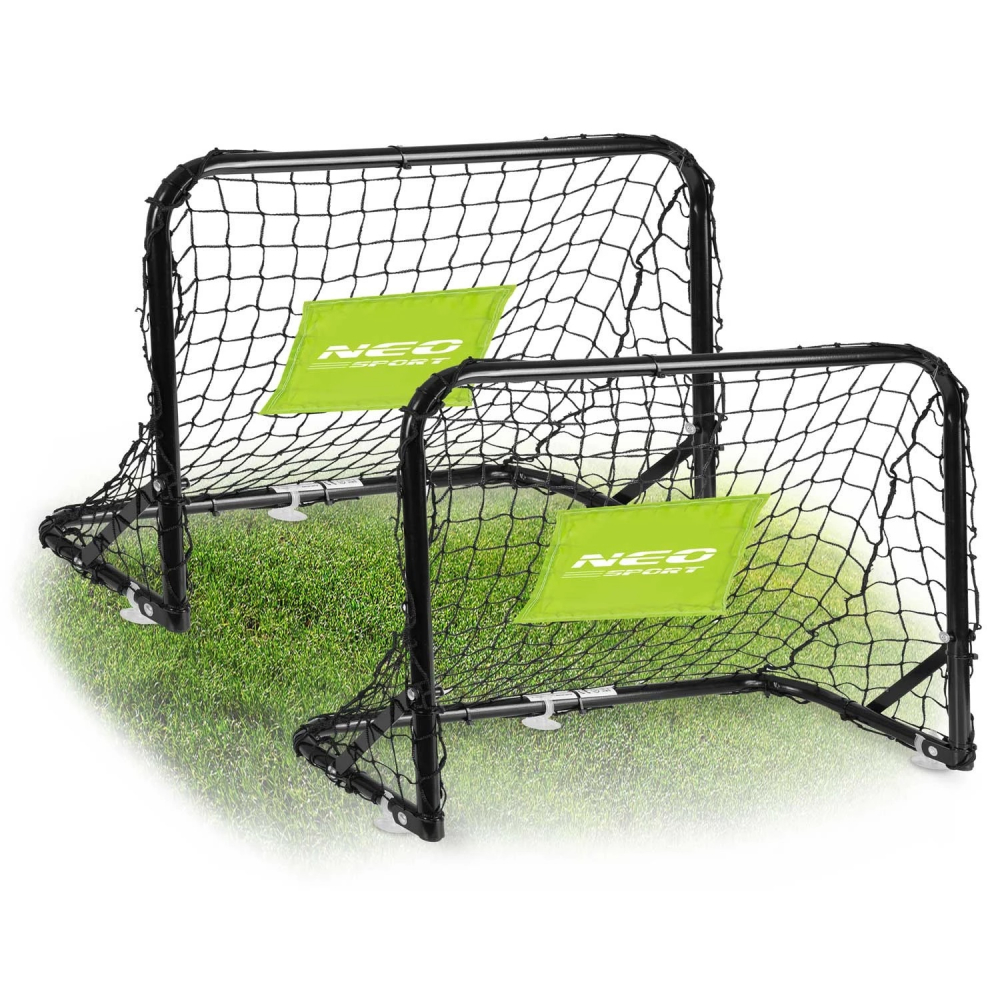 Set 2 porti de fotbal din plasa si mingie inclusa Neo Sport - 9