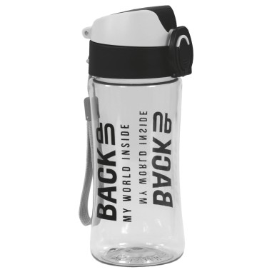 Sticla de apa pentru copii 400 ml plastic albnegru