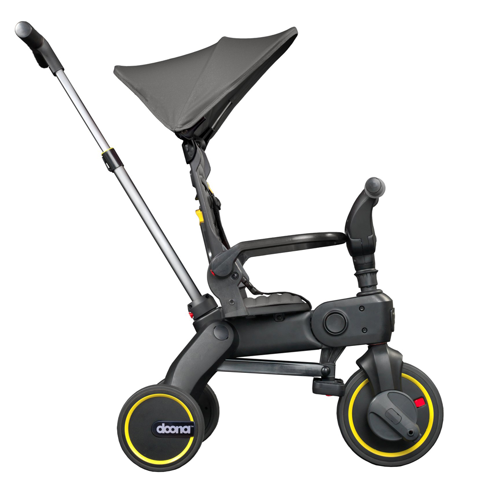 Tricicleta pentru copii Doona Liki Trike S1 Grey Hound ultrapliabila, maner cu control al directiei, spatar reglabil multiple pozitii, cadru de aluminiu, roti din cauciuc Eva, suse detasabile cu spuma de memorie, capotina cu protectie UV - 1 | YEO