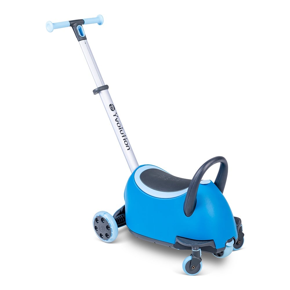 Trotineta 5 in 1 Yvolution Y Glider Luna blue cu spatiu depozitare, roti luminoase, greutate admisa 50 kg - 8