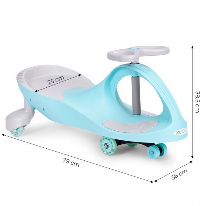 Trotineta gravitationala tip barca cu roti led Ecotoys YM-SW-1 albastru - 8