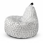 Fotoliu Updeco Puf Bean Bag tip Big Chill alb cu ursi