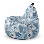 Fotoliu Updeco Puf Bean Bag tip Big Chill frunze albastre