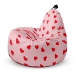 Fotoliu Updeco Puf Bean Bag tip Big Chill inimi fundal roz