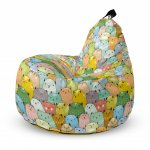 Fotoliu Updeco Puf Bean Bag tip Big Chill invazia pisicilor ocru