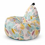 Fotoliu Updeco Puf Bean Bag tip Big Chill multicolor cu frunze